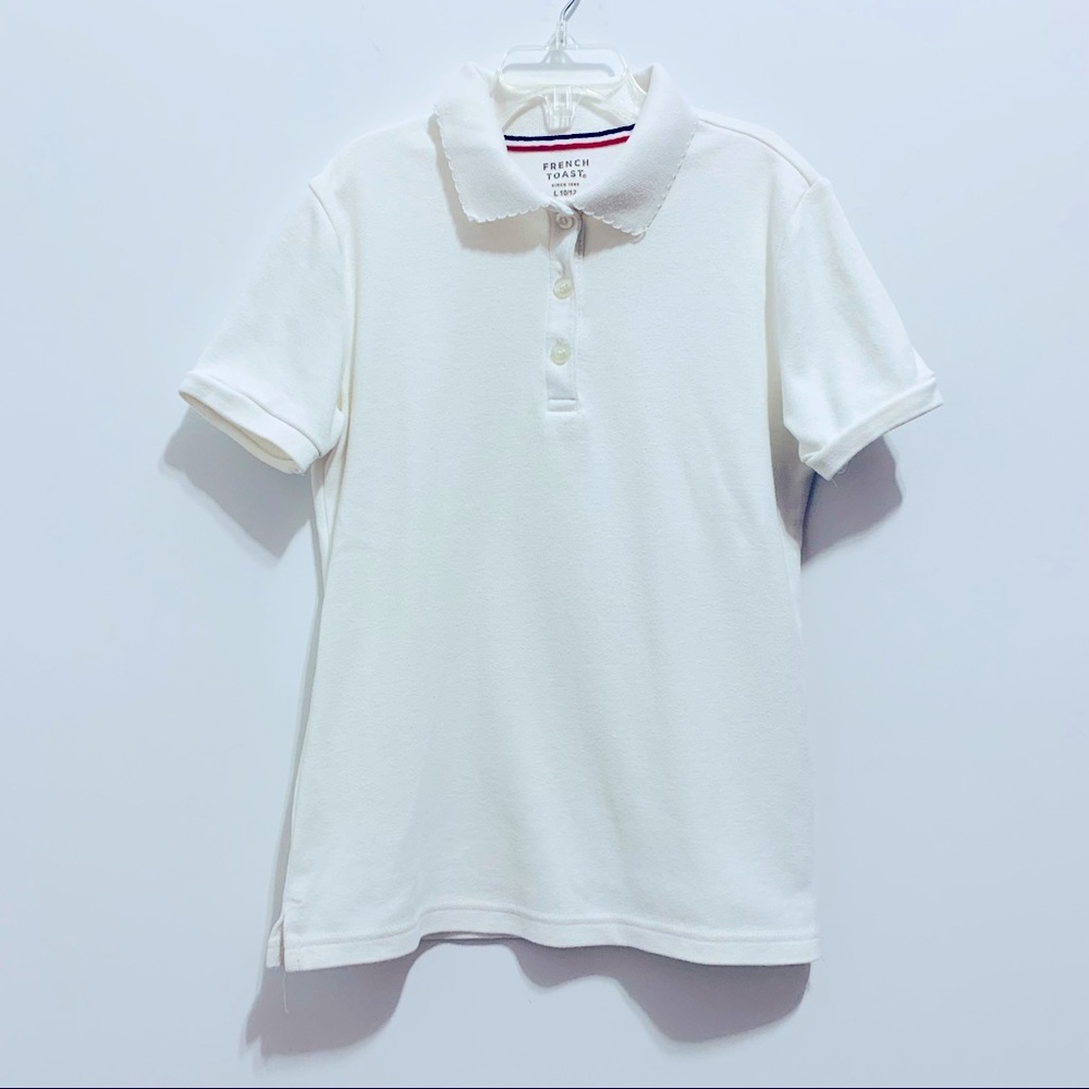 French Toast White Polo School Uniform Short Sleeve Shirt